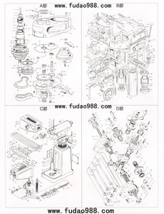 銑床全部零件分解圖