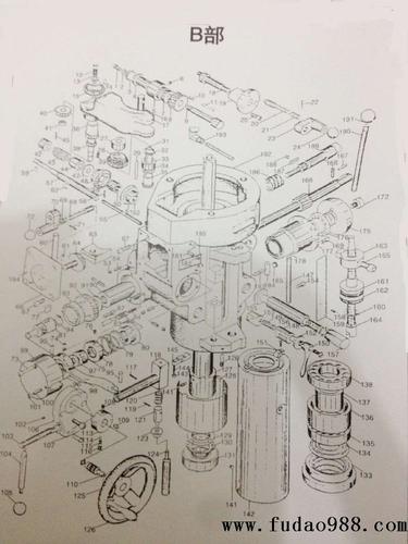 銑頭B部結構圖